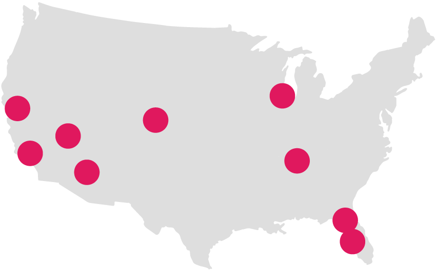 heat map of ACASA locations